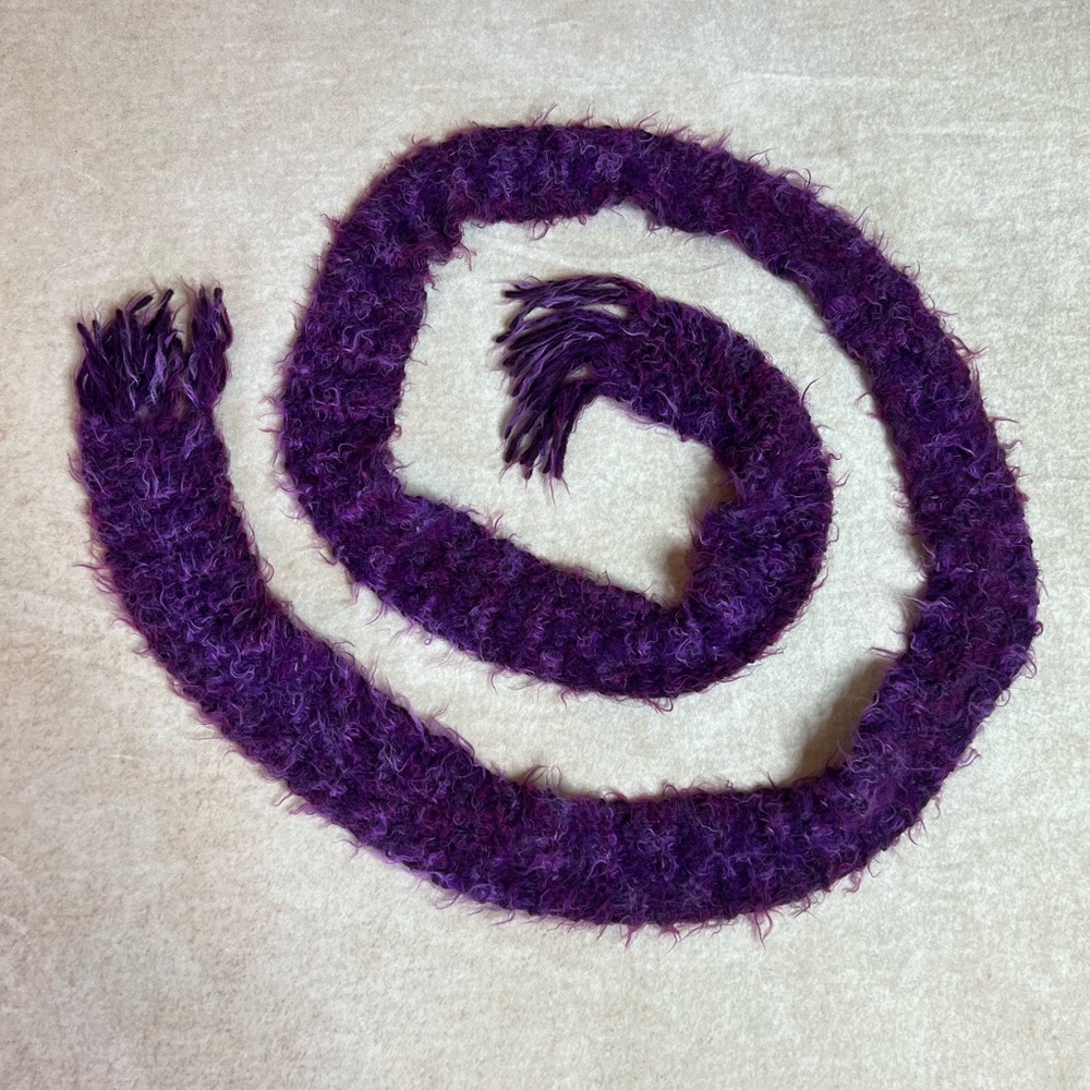 Long Skinny Vintage Y2K Scarf Purple Knit